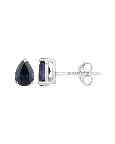 Diana M. 14k 1.16 Ct. Tw. Blue Sapphire Earrings In Metallic