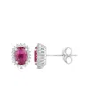 Diana M. 14k 1.16 Ct. Tw. Diamond & Ruby Earrings In Metallic
