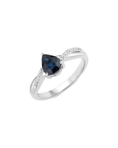 Diana M. 14k 1.17 Ct. Tw. Diamond & Blue Sapphire Ring In Metallic
