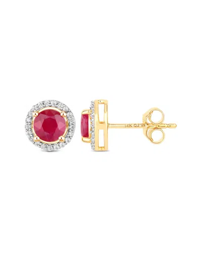 Diana M. 14k 1.22 Ct. Tw. Diamond & Ruby Earrings In Red