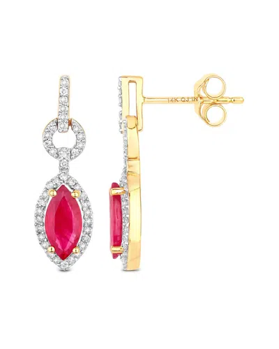 Diana M. 14k 1.23 Ct. Tw. Diamond & Ruby Earrings In Gold