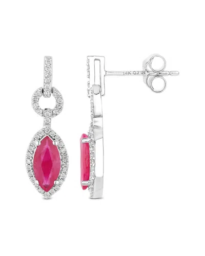 Diana M. 14k 1.23 Ct. Tw. Diamond & Ruby Earrings In Neutral