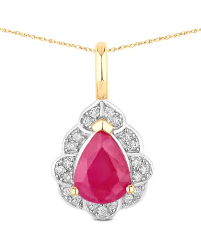Diana M. 14k 1.29 Ct. Tw. Diamond & Ruby Pendant In Gray