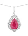 Diana M. 14k 1.29 Ct. Tw. Diamond & Ruby Pendant In Metallic