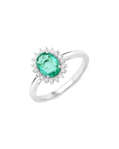 Diana M. 14k 1.34 Ct. Tw. Diamond & Zambian Emerald Ring In Metallic