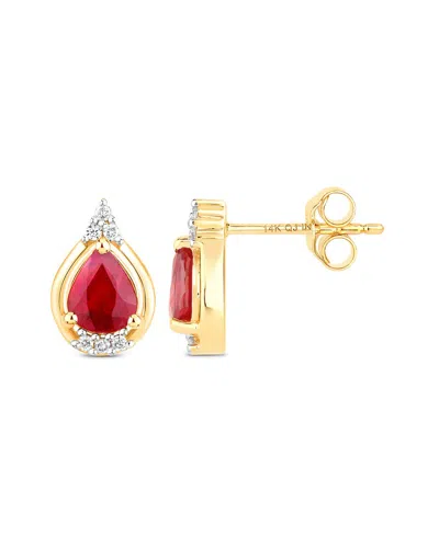 Diana M. 14k 1.36 Ct. Tw. Diamond & Ruby Earrings In Gold