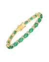 Diana M. 14k 14.05 Ct. Tw. Diamond & Zambian Emerald Bracelet In Green