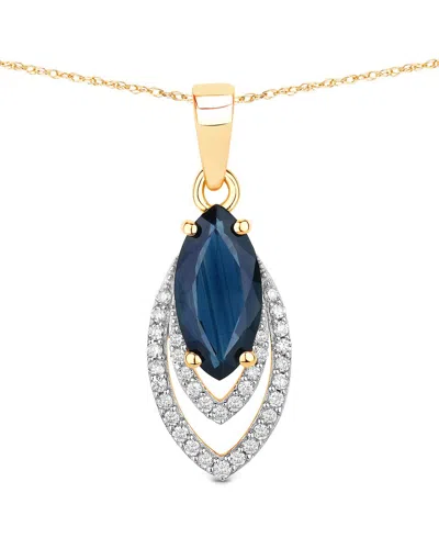 Diana M. 14k 1.42 Ct. Tw. Diamond & Blue Sapphire Pendant In Gray