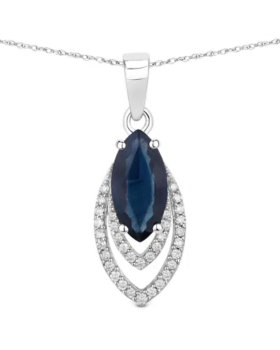 Diana M. 14k 1.42 Ct. Tw. Diamond & Blue Sapphire Pendant In Multi