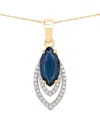 Diana M. 14k 1.42 Ct. Tw. Diamond & Blue Sapphire Pendant In Gray