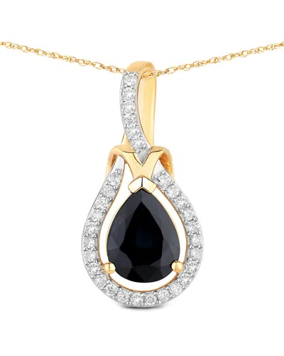 Diana M. 14k 1.48 Ct. Tw. Diamond & Blue Sapphire Pendant In Multi
