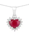Diana M. 14k 1.48 Ct. Tw. Diamond & Ruby Pendant In Metallic