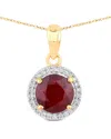 Diana M. 14k 1.49 Ct. Tw. Diamond & Ruby Pendant In Metallic