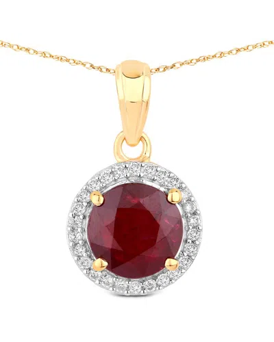 Diana M. 14k 1.49 Ct. Tw. Diamond & Ruby Pendant In Metallic