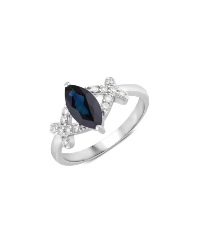 Diana M. 14k 1.50 Ct. Tw. Diamond & Blue Sapphire Ring In Metallic