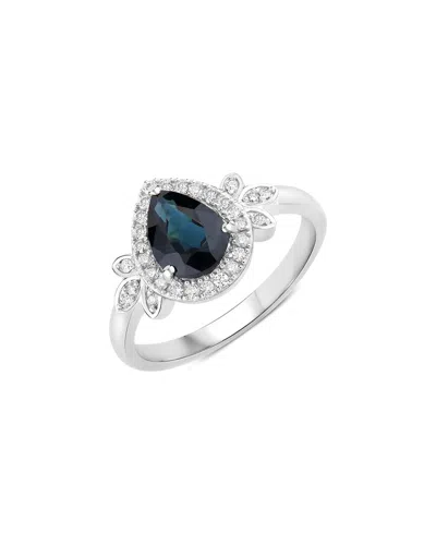 Diana M. 14k 1.54 Ct. Tw. Diamond & Blue Sapphire Ring In Metallic