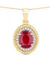 Diana M. 14k 1.55 Ct. Tw. Diamond & Ruby Pendant In Gold