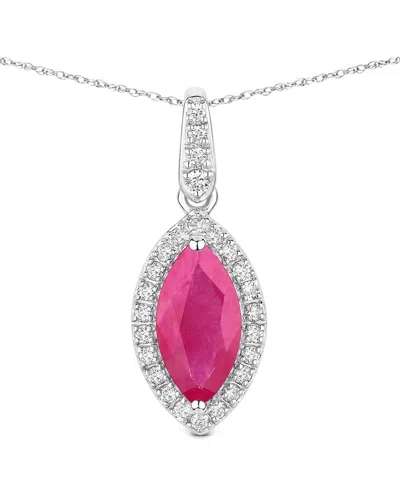 Diana M. 14k 1.60 Ct. Tw. Diamond & Ruby Pendant In White