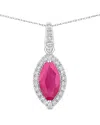 Diana M. 14k 1.60 Ct. Tw. Diamond & Ruby Pendant In White
