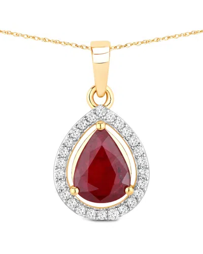 Diana M. 14k 1.61 Ct. Tw. Diamond & Ruby Pendant In Gold