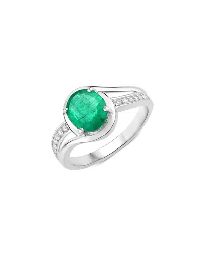 Diana M. 14k 1.62 Ct. Tw. Diamond & Zambian Emerald Ring In White