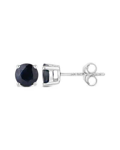 Diana M. 14k 1.70 Ct. Tw. Blue Sapphire Earrings In Metallic