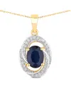 Diana M. 14k 1.71 Ct. Tw. Diamond & Blue Sapphire Pendant In Gold