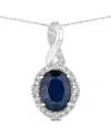 Diana M. 14k 1.72 Ct. Tw. Diamond & Blue Sapphire Pendant In White
