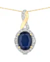 Diana M. 14k 1.72 Ct. Tw. Diamond & Blue Sapphire Pendant In Metallic