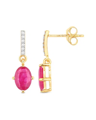 Diana M. 14k 1.75 Ct. Tw. Diamond & Ruby Earrings In Gold