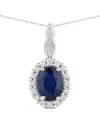 Diana M. 14k 1.79 Ct. Tw. Diamond & Blue Sapphire Pendant In Metallic