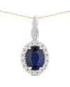 Diana M. 14k 1.79 Ct. Tw. Diamond & Blue Sapphire Pendant In Gold