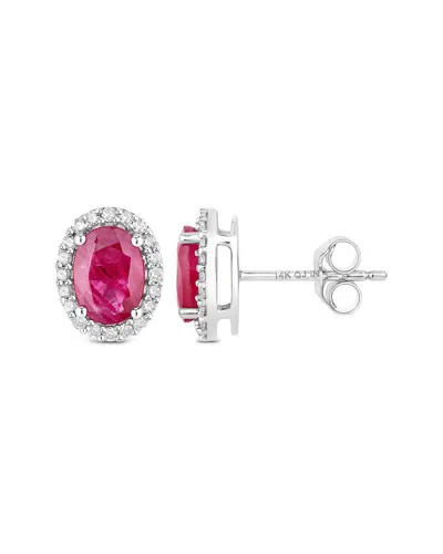 Diana M. 14k 1.96 Ct. Tw. Diamond & Ruby Earrings In Metallic