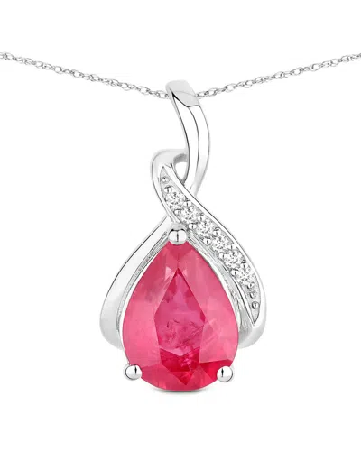 Diana M. 14k 1.98 Ct. Tw. Diamond & Ruby Pendant In White