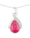 Diana M. 14k 1.98 Ct. Tw. Diamond & Ruby Pendant In White