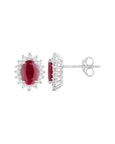 Diana M. 14k 2.02 Ct. Tw. Diamond & Ruby Earrings In White