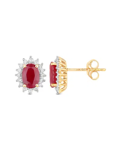 Diana M. 14k 2.02 Ct. Tw. Diamond & Ruby Earrings In Gold