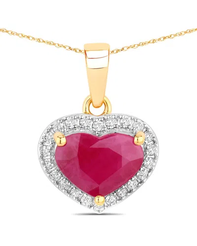 Diana M. 14k 2.08 Ct. Tw. Diamond & Ruby Pendant In Pink