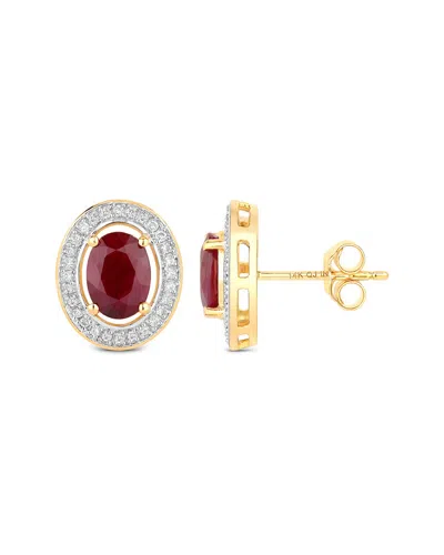 Diana M. 14k 2.12 Ct. Tw. Diamond & Ruby Earrings In Gold