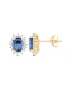 Diana M. 14k 2.22 Ct. Tw. Diamond & Blue Sapphire Earrings In Blue