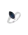 Diana M. 14k 2.26 Ct. Tw. Diamond & Blue Sapphire Ring In Metallic