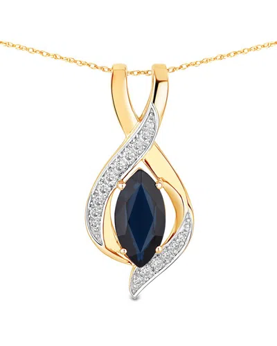 Diana M. 14k 2.27 Ct. Tw. Diamond & Blue Sapphire Pendant In Gold