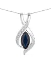 Diana M. 14k 2.27 Ct. Tw. Diamond & Blue Sapphire Pendant In Metallic