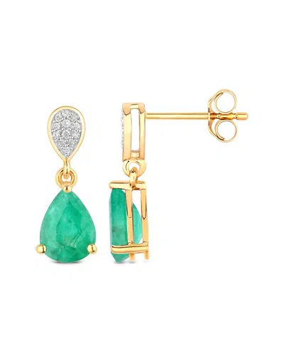 Diana M. 14k 2.28 Ct. Tw. Diamond & Zambian Emerald Earrings In Gold