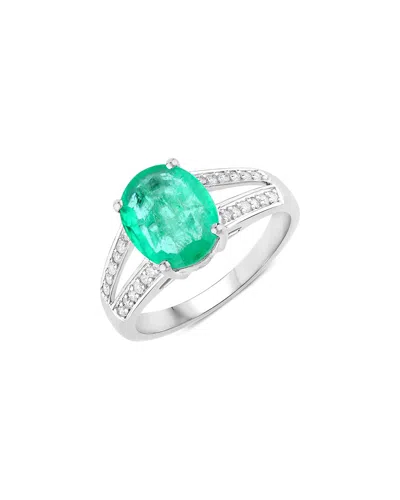 Diana M. 14k 2.29 Ct. Tw. Diamond & Zambian Emerald Ring In Metallic