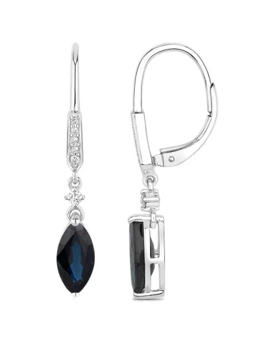 Diana M. 14k 2.73 Ct. Tw. Diamond & Blue Sapphire Earrings In Metallic
