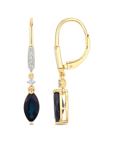 Diana M. 14k 2.73 Ct. Tw. Diamond & Blue Sapphire Earrings In Gold