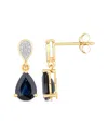 Diana M. 14k 2.76 Ct. Tw. Diamond & Blue Sapphire Earrings In Gold