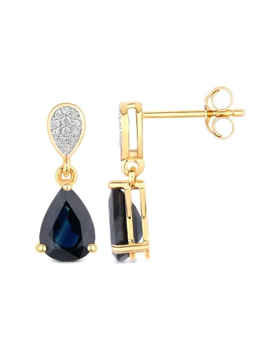 DIANA M. DIANA M. 14K 2.76 CT. TW. DIAMOND & BLUE SAPPHIRE EARRINGS
