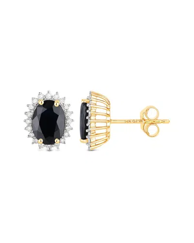 DIANA M. DIANA M. 14K 3.32 CT. TW. DIAMOND & BLUE SAPPHIRE EARRINGS
